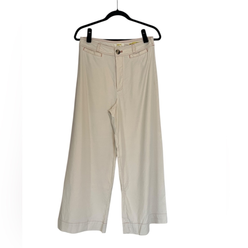 SOLD Maeve by Anthropologie Linen Blend Wide Leg Cream Pants- Size 30